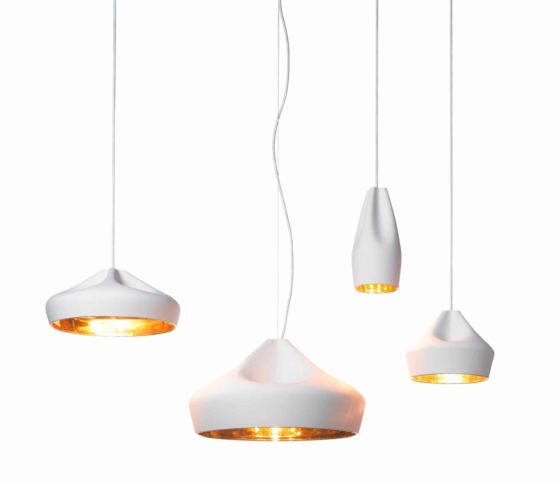 Freudenreich Interior Design | Pleat Box 36 LED Pendelleuchte weiß/gold