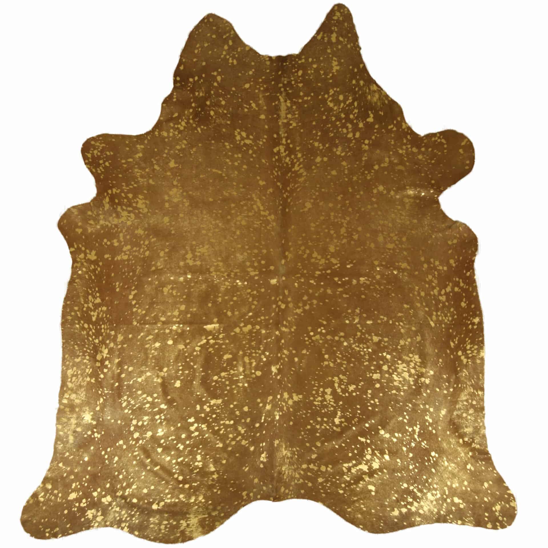 Kuhfell Teppich metallic gold
