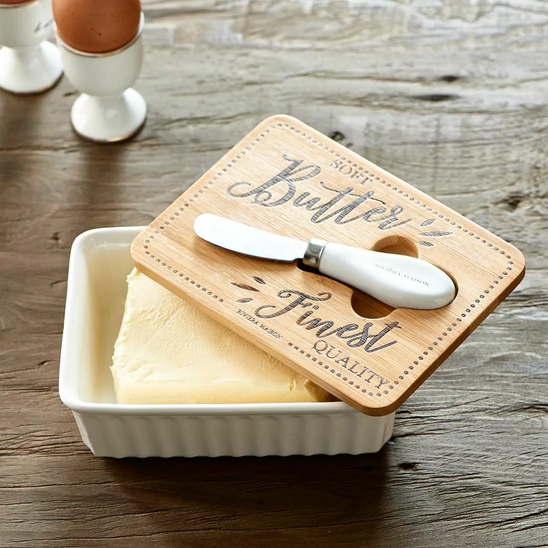 Butterdose mit Holzdeckel von Rivièra Maison