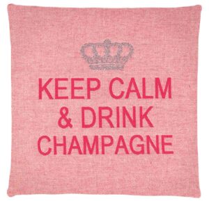 Freudenreich Interior Design | Kissen Keep Calm Drink Champagner rose/silver