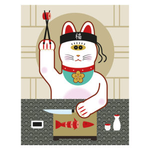 Freudenreich Interior Design | Wandbild Lucky Sushi Cat