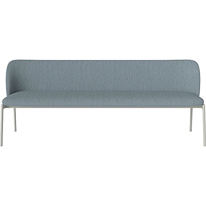 Freudenreich Interior Design | 3-Sitzer Sofa Frank in light blue mit grauem Gestell