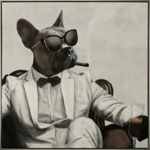 Freudenreich Interior Design | Acrylbild New Yorker Hunde-Mafioso mit Zigarre
