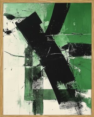 Digitaldruck Black & Green Abstract