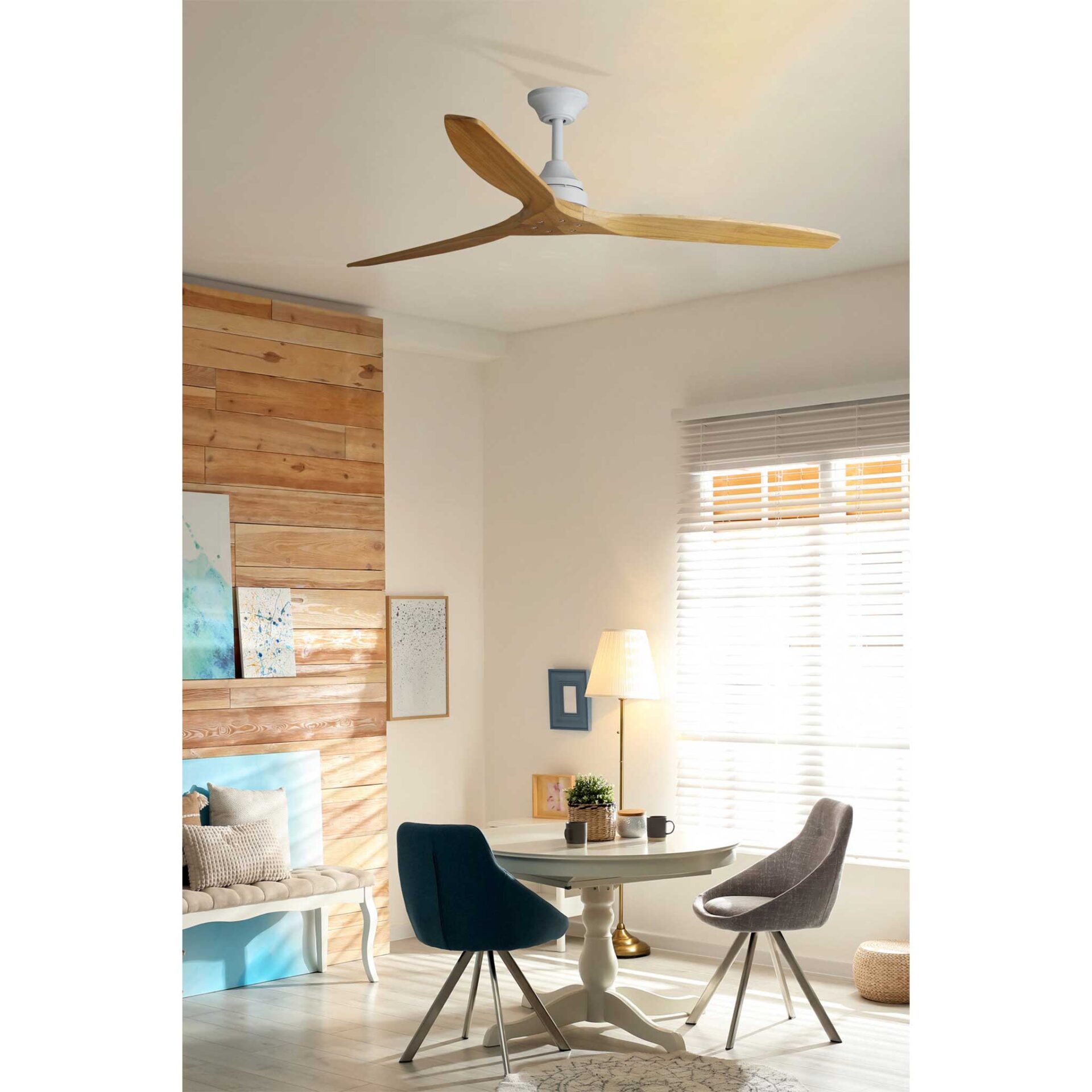 Freudenreich Interior Design | Deckenventilator FARO Barcelona ALO Holz weiß