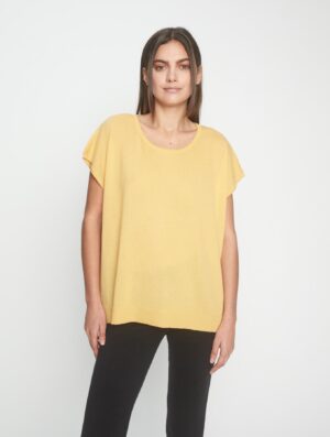 Freudenreich | CALEO Kaschmir T-Shirt Clara gelb