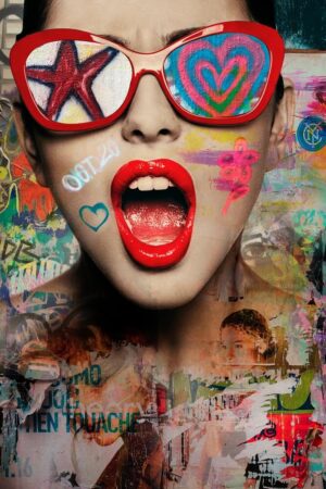 Glasbild Street Art Sunglasses