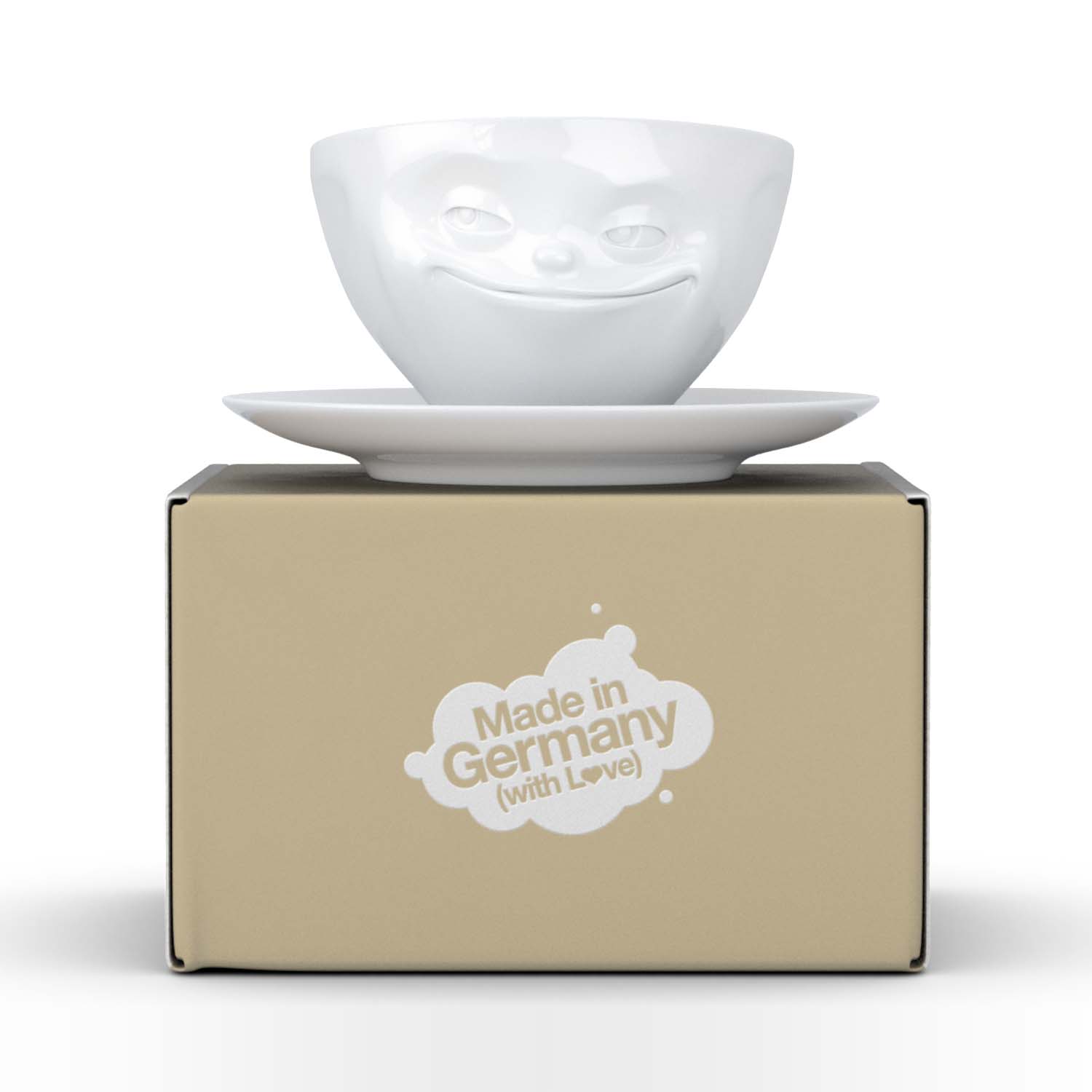 Freudenreich Interior Design | Kaffeetasse Grinsend weiß 200 ml Freudenreich Interior Design | Kaffeetasse Grinsend weiß 200 ml
