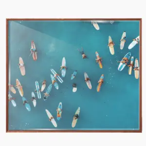 Surfer Wandbild auf Plexiglas im Schattenfugenrahmen